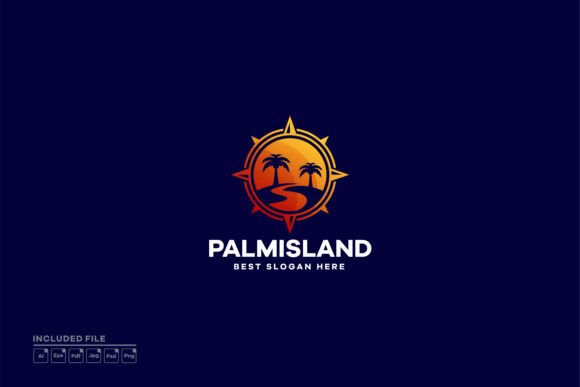 Gradient Adventure Island Logo Design