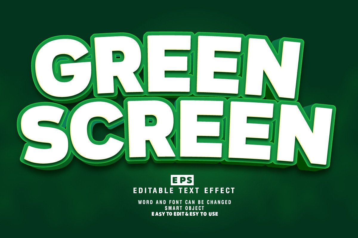 Green Screen 3d Editable Text Vector Graphic by TrueVector · Creative ...