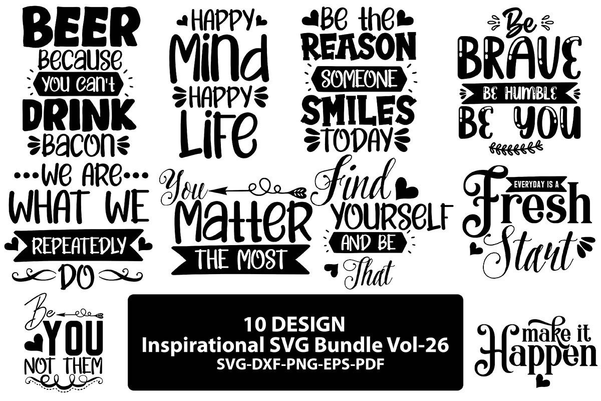 Inspirational SVG Bundle Vol-26 Graphic by Craft Store · Creative Fabrica