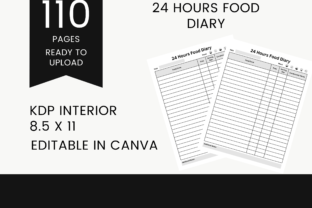 KDP Interior Canva 24 Hours Food Diary Graphic by BKS Studio · Creative ...
