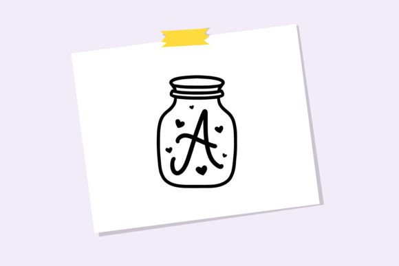 Love Jar Monogram Font PNG with transparent background - Preview 3