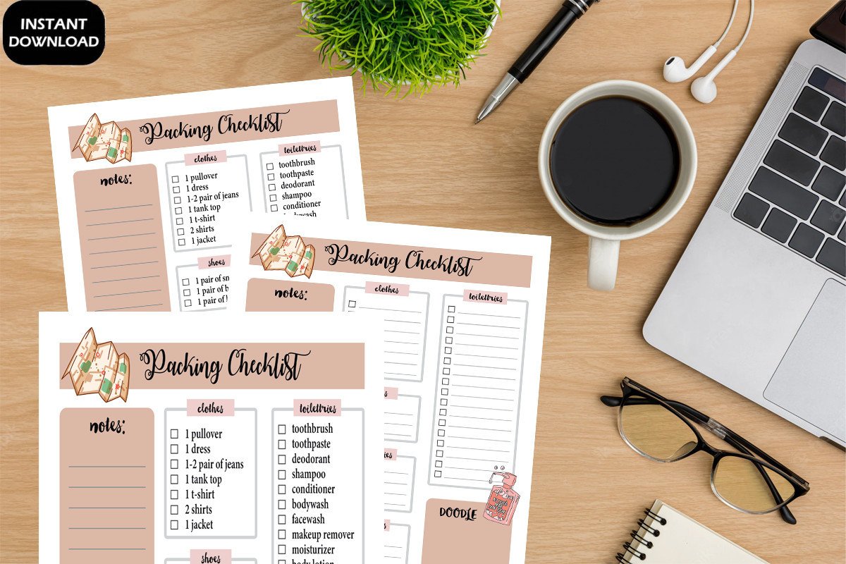 Minimalist Packing Checklist Printable Graphic by Dandelion Stu ...