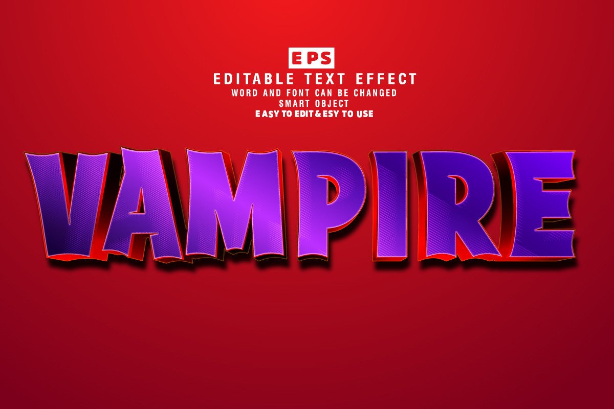Vampire 3d Editable Text Effect Vector Graphic by TrueVector · Creative ...