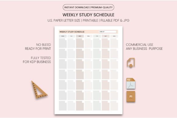 Weekly Study Schedule Template - Printable