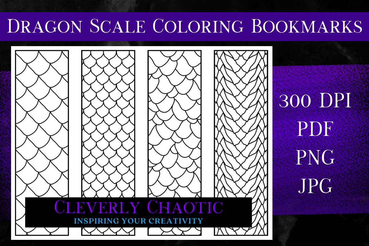 Dragon Scale Coloring Bookmarks