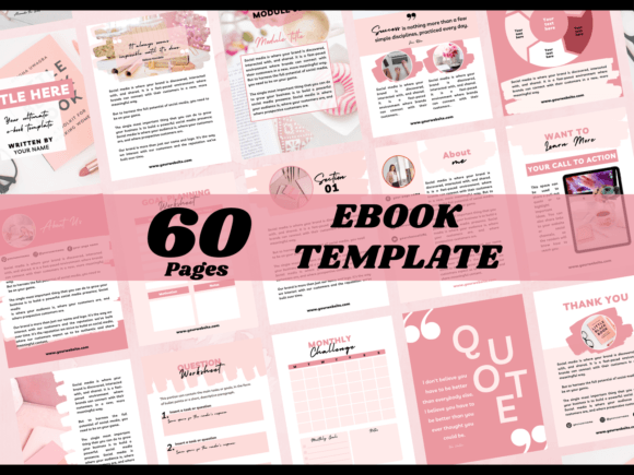 ECourse Ebook and Workbook for Canva with mix-and-match course pages