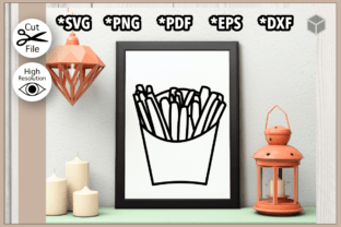 French Fries Outline Graphic by MrMsCrafty · Creative Fabrica