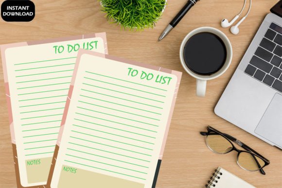 Green to Do List Notes Digital Printable - Printable