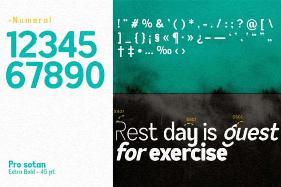 Pro Sotan Font PNG with transparent background - Preview 2