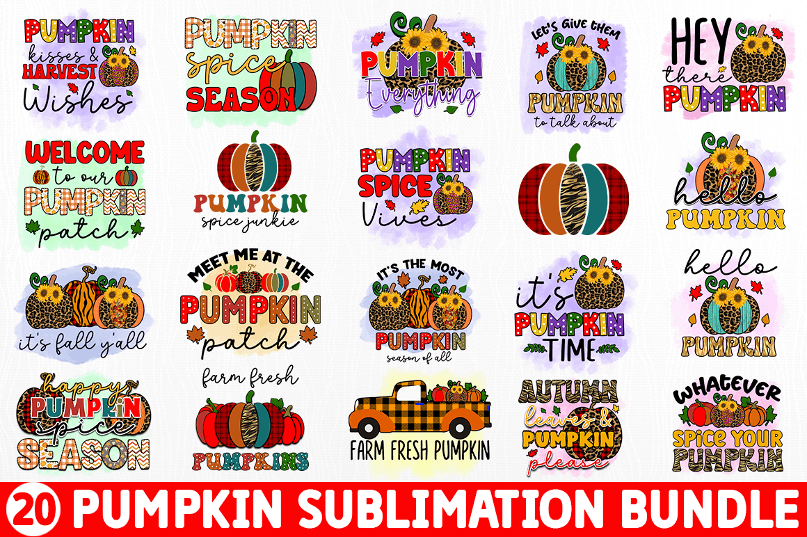 Pumpkin Sublimation Bundle Graphic by Regulrcrative · Creative Fabrica