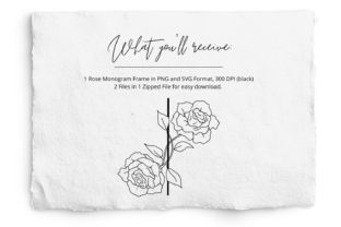Rose Monogram Frame, Wedding Design Graphic by GaborStudioDesign ...