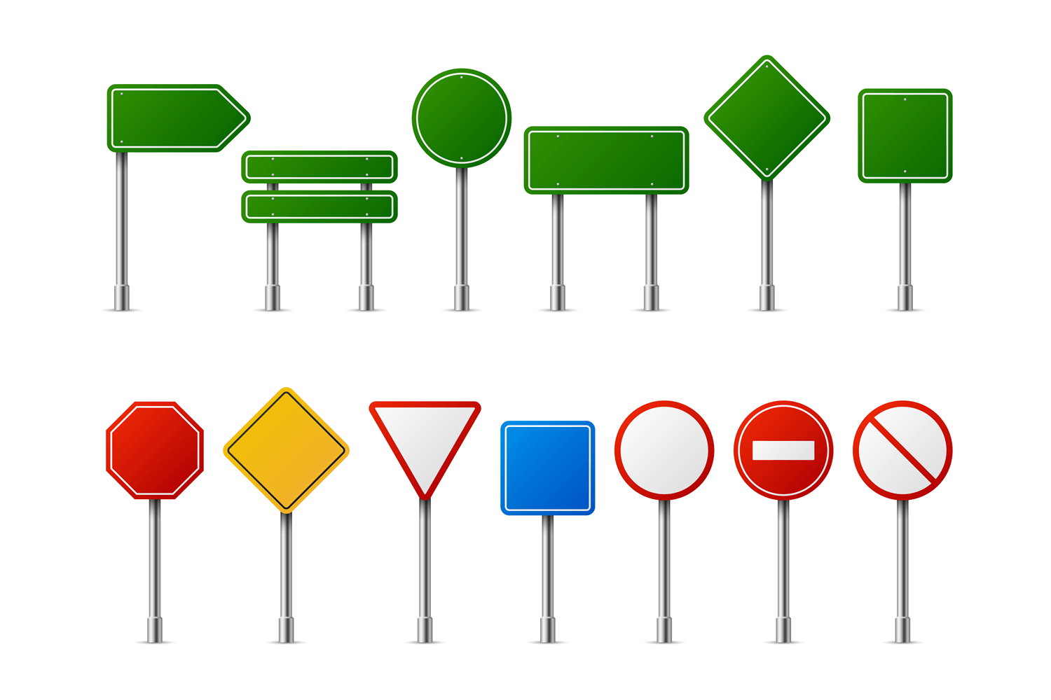 Traffic Road Realistic Signs. Signage Si Graphic by yummybuum ...