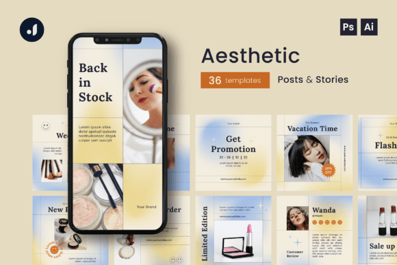 Aesthetic Instagram Template Graphics