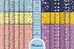 Cute Cat Pattern • Digital Paper Graphic Graphic by misshind · Creative ...