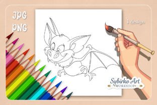 Halloween Bat Coloring Page for Kids Graphic by Sybirko Art Workshop ...