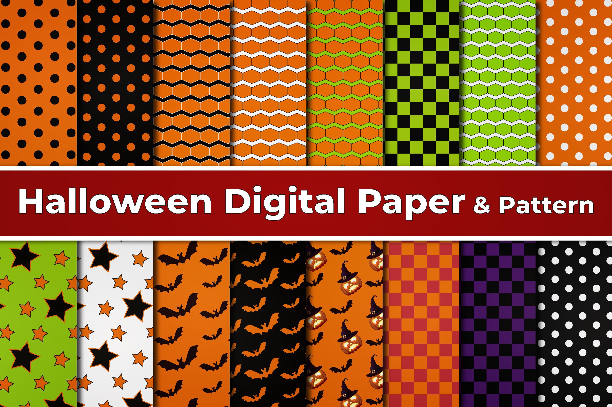 Halloween Digital Paper Pattern Graphic by Shahed_arts · Creative Fabrica