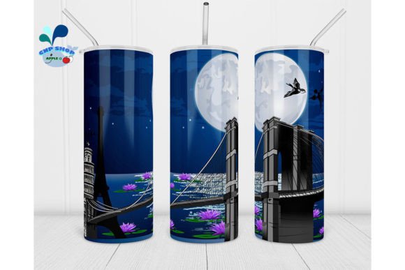 Moon Skinny Tumbler&nbsp;&nbsp; Grafik Plotterdateien Von Canva Frame Template