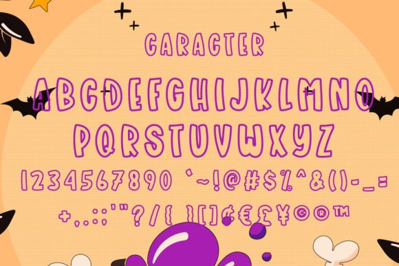 Retro Haunted Font PNG with transparent background - Preview 3