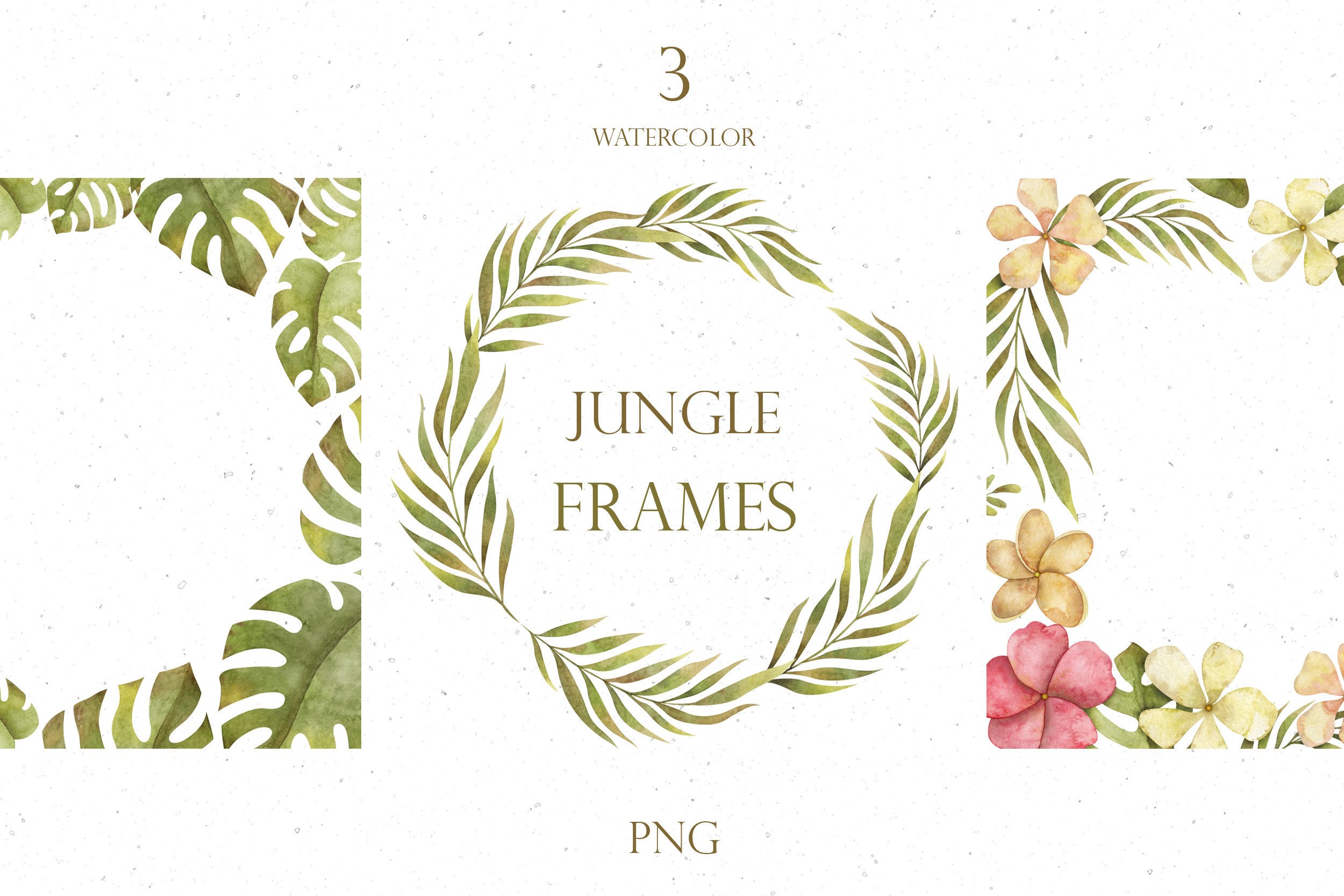 Watercolor Tropical Frame Clipart Graphic by Orange Peafowl Art ...