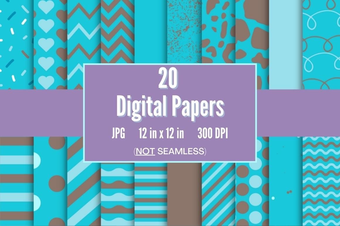 Blue and Brown Digital Paper Graphic by Krafty Digital Designs ...