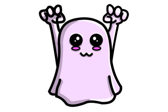 Halloween Ghost Character Cartoon Art Graphic Illustrations By pohonrindangstudio