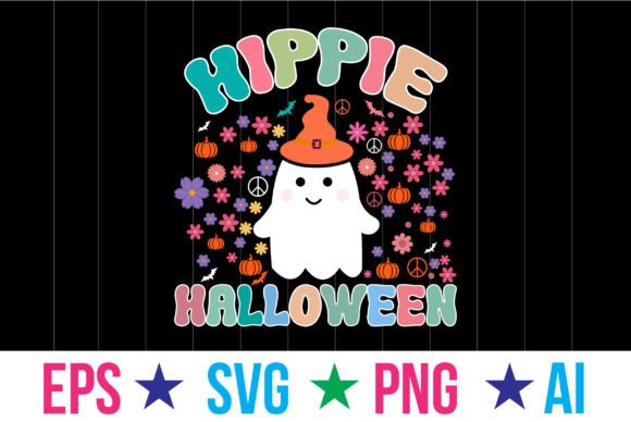 Preview of Hippie Halloween T-shirt T-shirt, sticker, and sublimation design