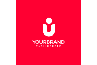UI IU Abstract Alphabet Logo Design