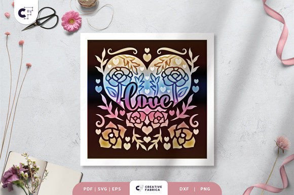 Mother's Day 3D Shadow Box Paper Cut SVG · Creative Fabrica