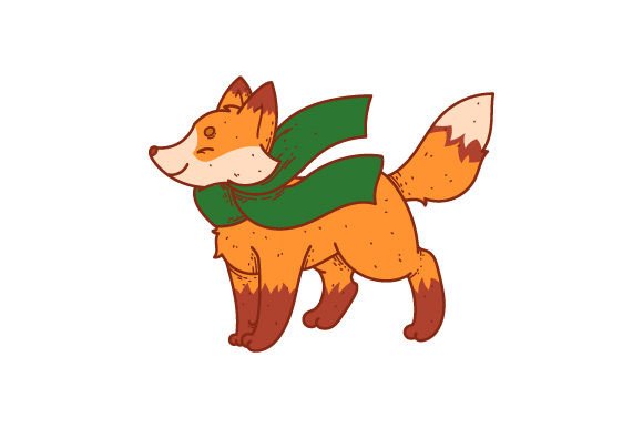 Fox with Scarf Waving