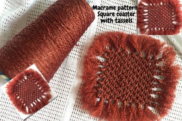 Boho Square Tassel Macrame Coaster PDF