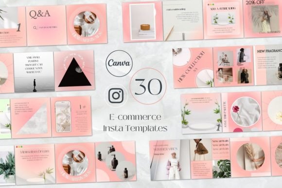 Canva Rose Gold Instagram Templates Graphics