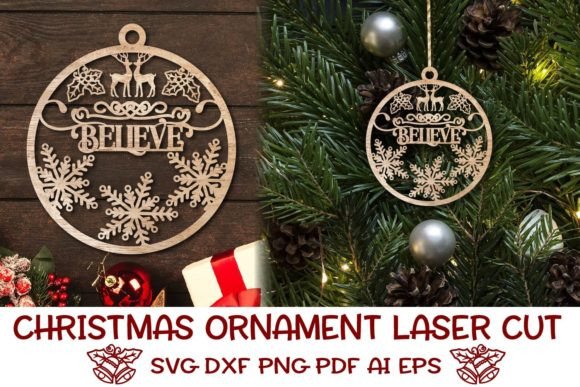 Christmas Bauble Laser Cut File. Laser Cutting By missloren85