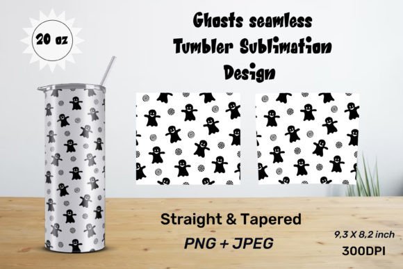 Ghosts Seamless Tumbler Sublimation Graphic Print Templates By JulyG art store