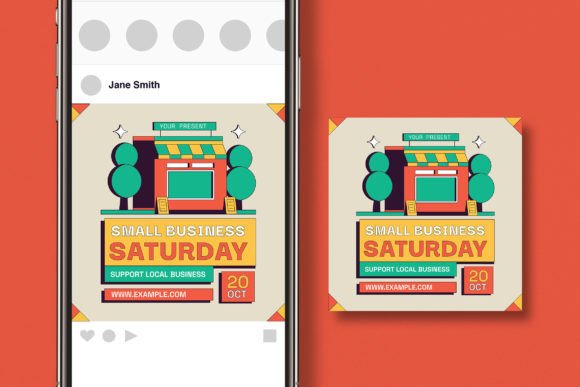 Small Business Saturday Flyer Set Graphics