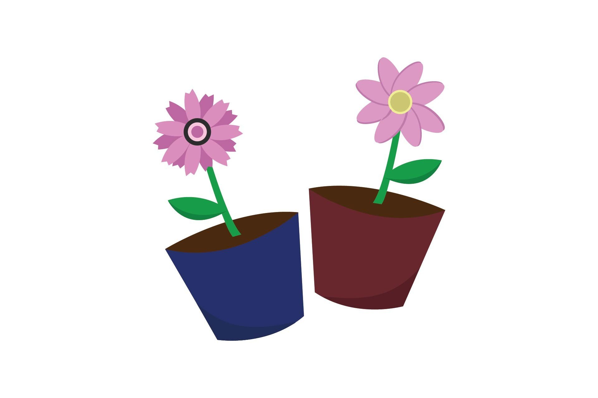 Cute Flowers Pot Vector Art Graphic by artgreesa · Creative Fabrica