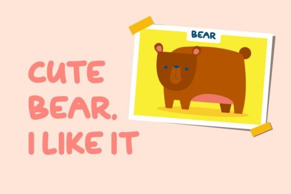 Kindie Bear Font PNG with transparent background - Preview 3