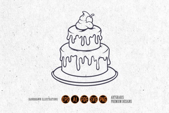 Silhouette Delicious Birthday Cake Svg