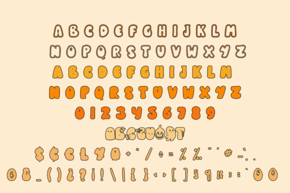 Chubby Ghost Font PNG with transparent background - Preview 4