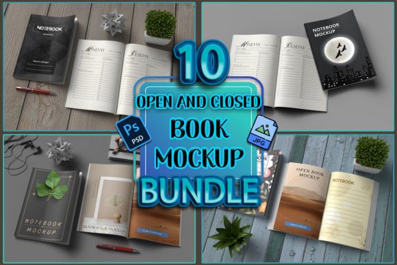 Open and Closed Book Mockup Bundle Graphic by Rami's design · Creative ...