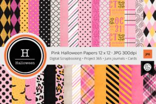 30 Pink Halloween Digital Papers Graphic by Wetfish Designs · Creative ...