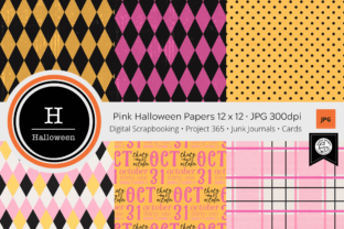 30 Pink Halloween Digital Papers Graphic by Wetfish Designs · Creative ...