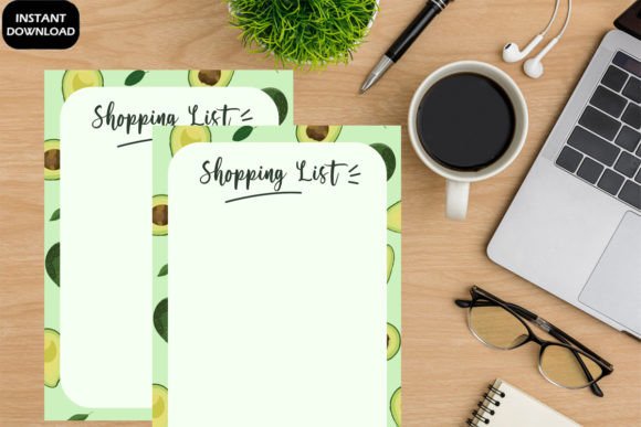 Avocado Cute Shopping List Printable PDF