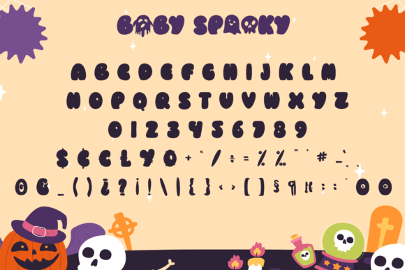 Baby Spooky Font PNG with transparent background - Preview 4
