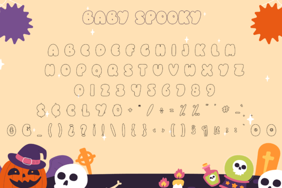 Baby Spooky Font PNG with transparent background - Preview 5