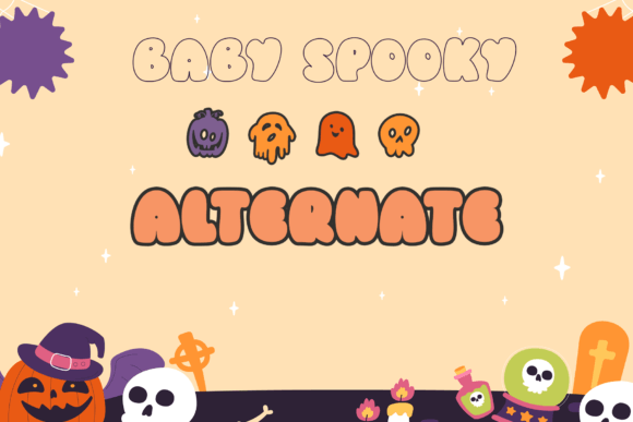 Baby Spooky Font PNG with transparent background - Preview 6