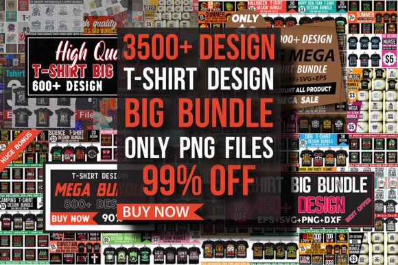 Big T-shirt Design Bundle Grafica Design di T-shirt Di cherrydesign