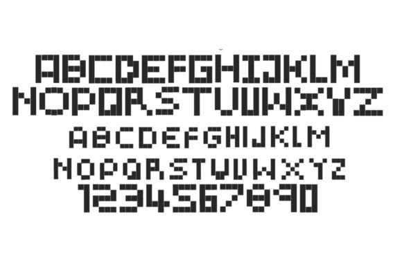 Glitch Block Font PNG with transparent background - Preview 1