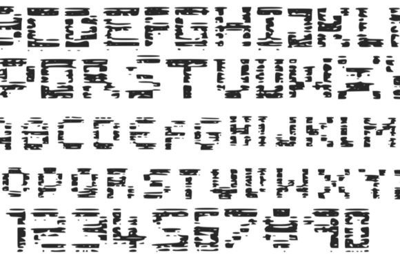 Glitch Block Glitch Font PNG with transparent background - Preview 1