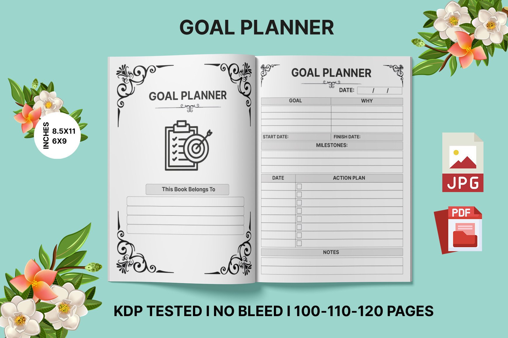 Goal Planner Logbook for KDP Interior. Graphic by sabikun99 · Creative ...