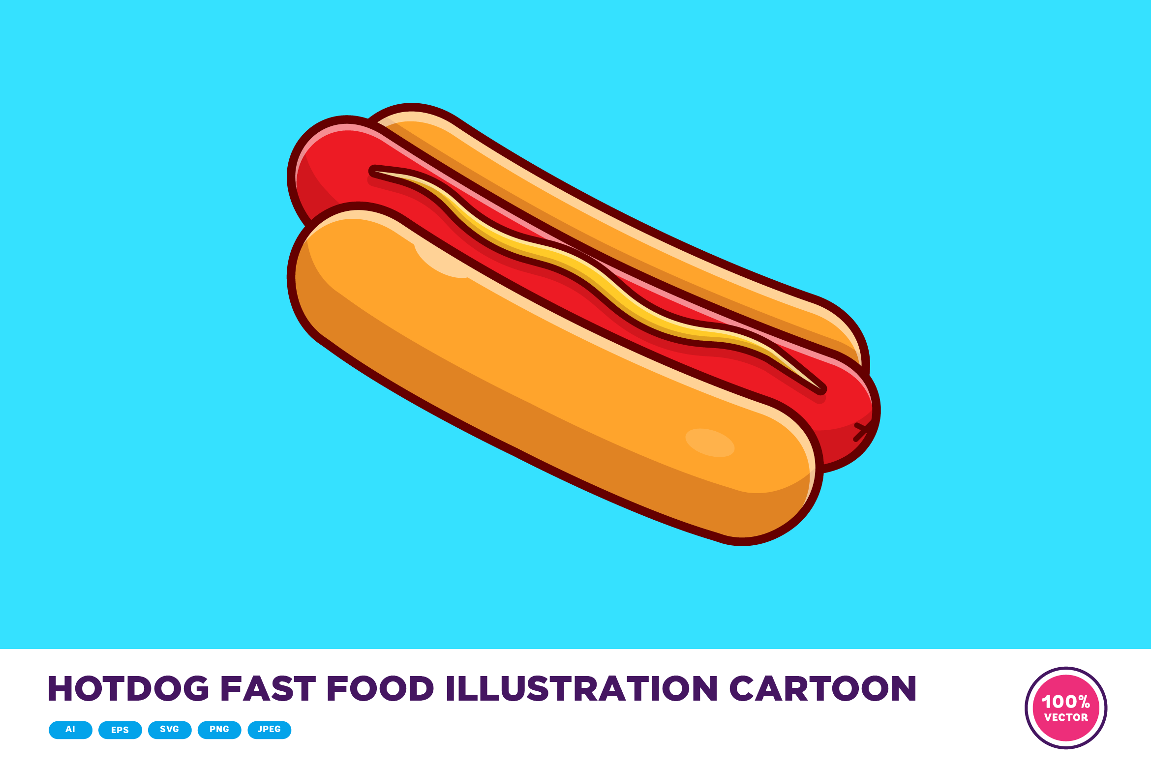 Hotdog Fast Food Illustration Cartoon